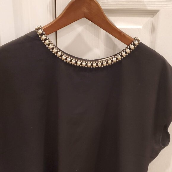 Jeweled neckline black top - Picture 2 of 4